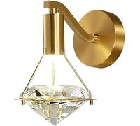 Wmmner Led Wall Lamp Diamond Crystal 3W Decorative Wall Sconce Dimmable Bedside Lamp Fixture Gold Finish Brass Bracket Modern Simple Wall Mount Light,Chandeliers