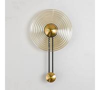 Wmmner Led Wall Lamp Round Glass Lampshade Indoor Wall Sconce Lighting Fixture Bedroom Living Room Hallway Corridor Stairs Postmodern Wall Lights Creative Art Wall,Transparent-A/Amber/a