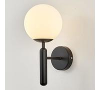 Wmmner Led Wall Light Indoor, Modern E27 Wall Sconce with Globe Glass Ball,1 Light, Vintage Metal Bedside Wall Lamp Fixtures for Living Room Bedroom Bathroom Hallway,Gold,A/Black/a