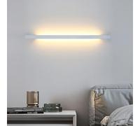 Wmmner Led Wall Light Modern Indoor Lamp Linear Design Sconce Background Decorative Lighting Long Strip Alumifor Bedroom Living Room Hallway/White/Warm Light