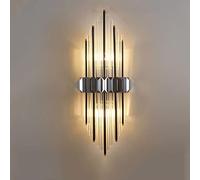 Wmmner Led Wall Sconce Lights Modern Crystal Wall Lighting Fixture - Postmodern Wall Lamp in D/Black Plating Indoor Wall Mount Lights Fixture, for Stairs Bathroom Aisle Hallway Living Room (Glass B)/B