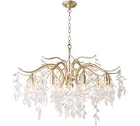 Wmmner Light Crystal Chandelier Modern K9 Crystal Chandelier Raindrop Tree Branch Light Adjustable Lighting,Led Ceiling Lamp/One Color/10 Lights