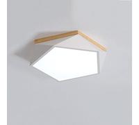 Wmmner Lighting Fixture Near The Ceiling, Geometric Wooden, Three-Tone, Led Flush Mount Ceiling Light, Bedroom Dining Room Energy-Saving Ceiling Light/White/50Cm