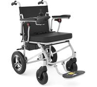 Wmmner Lightweight Lntelligent Folding Carry Adult Electric Wheelchairs,Self Propelled,Transit Wheelchair, Mobility Aids, Quick-Releaseors at the Push of a Button, Sturdy,Manual Remote Control/White/1