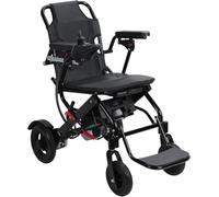 Wmmner Lightweight Wheelchair for Adults, Escape Folding Wheelchairs, Compact Wheel Chair with Adjustable Footrests,Mobility Chair Remote Control 20 Ah Battery15 Kmph 500W (2 X 250W)/Black/10Inch