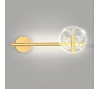 Wmmner Linear Long Tube Wall Sconce round Acrylic Shade Wall Lamp Geometric Metal Wall Light Modern Led Strip Wall Lantern for Bedroom Bedside Living Room Study Room Corridor Entryway Restaurant(Gold,