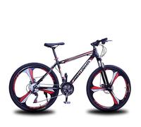 Wmmner Man and Woman Adult Bike 700C Wheels Mountain Bike 21 Speed 21-Speed Variable 26-Inch Wheels High Carbon Steel Frame Aluminum Wheel/Black red/26-IN_THREE-BLADE