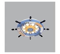 Wmmner Marine Ship Ceiling Light Steewheel Gear Ceiling Lamp Hanging Light Fishing Net Hemp Rope Decor Rudder Wall Lamp,Ceiling Chandelier
