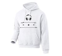 Wmmner Men Hoodie Trendy Graphic Print Patterns, Casual Modern Style Pocket Draw Stlong Sleeve Sweatshirts Fall and Winter Active Sports Clothes Pullover/White/XXL