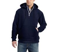 Wmmner Men's Half-Zip Pullover Pocket Relaxed Fit, Draw Stzipper Neck Fashionable Modern Style Hoody Sweatshirt Workout Running Athletic Leisure Sports Wear/Navy/XXL