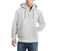 Wmmner Men's Half-Zip Pullover Pocket Relaxed Fit, Draw Stzipper Neck Fashionable Modern Style Hoody Sweatshirt Workout Running Athletic Leisure Sports Wear/White/XXL