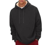 Wmmner Men's Hoodie Pullover Classic Solid Color Draw Stheavyweight Casual Design Fashionable Sweatshirts Long Sleeve Workout Gym Outdoor Athletic Wear/Black/L
