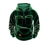 Wmmner Mens Hoodies Corduroy Sweatshirt Tops Qurater Zip up Jumper Blouse with Multi Pockets Hoodie Drawsthooded Sweatshirts Thermal Fall Winter Sweater Body Warmer Outdoor Casual Blouses/Army Green/X