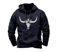 Wmmner Mens Hoodies Pullover Trendy Graphic Round Neck, Modern Style Draw Stpocket Warm Athletic Hooded Sweatshirts Gym Workout Casual Hoody Long Sleeve/Navy/XXL