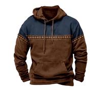 Wmmner Mens Hoodies Pullover Trendy Graphic Round Neck, Modern Style Draw Stpocket Warm Athletic Hooded Sweatshirts Gym Workout Casual Hoody Long Sleeve/Coffee/3Xl