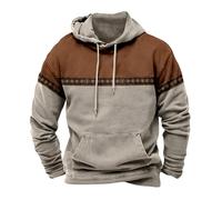 Wmmner Mens Hoodies Pullover Trendy Graphic Round Neck, Modern Style Draw Stpocket Warm Athletic Hooded Sweatshirts Gym Workout Casual Hoody Long Sleeve/Beige/3Xl