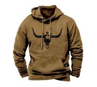 Wmmner Mens Hoodies Pullover Trendy Graphic Round Neck, Modern Style Draw Stpocket Warm Athletic Hooded Sweatshirts Gym Workout Casual Hoody Long Sleeve/Khaki/3Xl