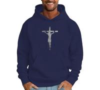 Wmmner Mens Hoodies Stylish Graphic Pocket Draw String, Loose Design Warm Modern Style Pullover Hooded Sweatshirt Fall and Winter Casual Outdoor Tops Jumper/Navy/3Xl