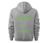 Wmmner Mens Hoodies U Matter More Than You Know, Letter Printed Stylish Contrast Zipper Pocket Hooded Sweatshirt Casual Trendy Baggy Basic Hoody Outfits Pullover/Grey/XL