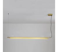Wmmner Metal Strip Pendent Lamp Led Tricolor Dimmable Ceiling Hanging Light Modern Home Suspended Light Fixture,Light/Gold