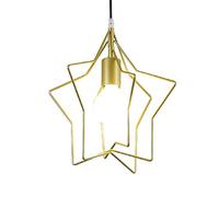 Wmmner Metal with Adjustable Light Romantic Hanging Lamp Fashion Pentagram Ceiling Chandelier Lamps - Hollow Suspension Lights Fixtures/Gold