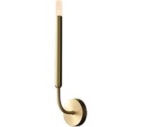Wmmner Mid Century Modern Wall Sconce Antique Brass Wall Lights Minimalist Linear Bedside Wall Mounted Lamp Acrylic Long Arm Lamp for Indoor Decor Bedroom Living Room Cafe Office Lighting