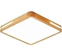 Wmmner Minimalist Decorate Led White Flush Mount Ceiling Lamp Chinese Ceiling Light Metal Acrylic Square Ceiling Lamps,Ceiling Chandelier/Wood Color/Diameter 50Cm