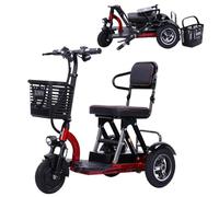 Wmmner Mobility Folding Electric Scooter 3 Wheel, Lightweight Travel Mobility Scooter with Charger and Basket for Seniors Adults Handicapped Elderly Run Forward