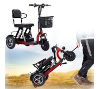 Wmmner Mobility Scooters 3-Wheel Mobility Scooter, Foldable and Lightweight Scooter,with Comfortable Seat, Charger and Basket for Seniors Adults Handicapped Elderly Run Forward Disabled