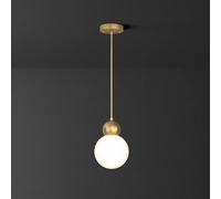 Wmmner Modern Brass Light Led Dimmable Glass Chandelier Room Bedside Ceiling Hanging Lamp Indoor Balcony Hallway Adjustable Suspended Lighting Fixture,Chandelier/D15Cm