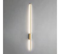 Wmmner Modern Copper Led Wall Lamp - Ultra-Thin Linear Sconce with Silicone Shade, 3 Color Modes, Perfect for Bedroom or Corridor Lighting, Stylish Home Decor/120cm/Lower