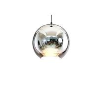 Wmmner Modern Creative Plating Transparent Reflective Chrome Glass Mirror Hanging Light E27 Adjustable Ball Lantern Ceiling Lamp Led Globe Chandelier Flush Mount Light/Silver_Diameter 15Cm