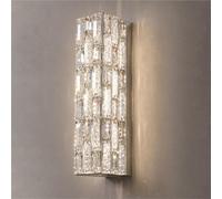 Wmmner Modern Crystal Wall Sconces, Chrome Wall Light Fixtures, K9 Crystal Vanity Wall Mount Lamps, Led Wall Lighting for Living Room Bedroom Bathroom Bedside Hallway Stair/One Color/39Cm