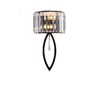 Wmmner Modern Den Wall Lamp 2 Light Crystal Sconce Northern Europe Bedroom Headboard Mount for Hotel Living Room Hallway-Den 23 * 43Cm/Black/23 * 43Cm