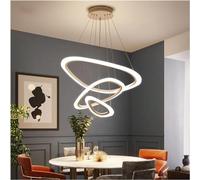 Wmmner Modern Led Chandelier Compatible with Home Living Dining Room Kitchen Bedroom White Triangle Suspension Ceiling Lamp Led Lights/One Color/25-43-64Cm-3S
