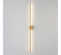 Wmmner Modern Led Wall Lights Ultra Thin Linear Wall Sconce Copper Long Strip Wall Light Flute Brass Wall Lamp with Silicone Shade Hallway Decorative Lighting Wall,Middle-85Cm/Middle/105Cm