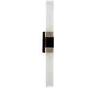Wmmner Modern Minimalist Strip Wall Light Acrylic Long Indoor Wall Sconce, 35Cm/55Cm Led Bedroom Bedside Linear Lights Natural White 4000K Wall Wash Lights, Copper Finish Wall Lamp/Black/55Cm