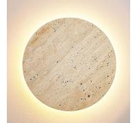 Wmmner Modern Natural Stone Wall Light Fixture, Led Round Travertine Wall Mounted Lights for Bedroom Living Room Hallway Wall Lamp(30Cm/11.8In)/One Color/23Cm/9In