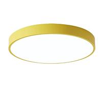 Wmmner Modern Ultra-Thin Flat Led Light Industrialaroon Circular Ceiling Lamp Ironwork Colorful Lighting Nordic Energy Saving Fixture for Child Room Hallway Entryway/Yellow/15.7In