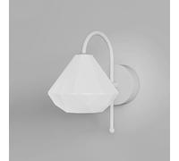 Wmmner Modern White Wall Sconce Lighting Fixture Cream Led Decor Light 7W Diamond Shape Art Pe Shade, Contemporary Creative Bedside Mount Lamp for Bedroom Li/6000K