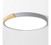 Wmmner Modernaroon Flat Ceiling Lamp Bright Indoor Lighting Panel Light with Wooden Ironwork Nordic Energy Saving Lights for Study Kids' Room Hallway Stairwells/Ash/30Cm