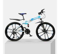 Wmmner Mountain Bike 26 inch 27 Speed 30 Speed Folding Shock Absorption Bicycle Double Disc Brake Student 10 Spoke/C/30-Speed