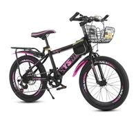 Wmmner Mountain Bike for Children 22 Inches with Variable Speed + Double Disc Brakes for 7-14 Years Old Boys and Girls/C/18 Inches