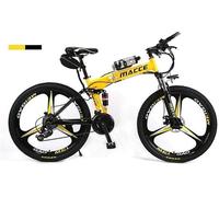Wmmner Mountain Bike Unisex Dual Suspension Mountain Bike 26" Integral Wheel Electric Bike High-Carbon Steel Hybrid Bicycle Ped/Yellow/a