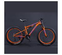 Wmmner Mountain Bikes, 26 inch Fat Tire Hardtail Mountain Bike, Dual Suspension Frame and Suspension Fork All Terrain Mountain Bike for Men Women,7 Speed,Red Spoke/27 Speed/Orange Spoke
