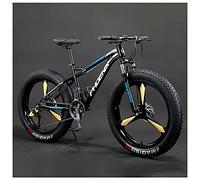 Wmmner Mountainbike Für Erwachsene, 26-Zoll-Räder, Herren, Damen Stahlrahmen, Fat Tire Mountainbikes Hardtail Mountainbike, Mechanische Scheibenbremsen, Weiß 3 Speichen, 27 Geschwindigkeit/Blau 3 Spei