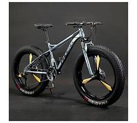 Wmmner Mountainbike Für Erwachsene, 26-Zoll-Räder, Herren, Damen Stahlrahmen, Fat Tire Mountainbikes Hardtail Mountainbike, Mechanische Scheibenbremsen, Weiß 3 Speichen, 27 Geschwindigkeit/Grau 3 Spei