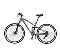 Wmmner Mountainbike Mit Doppelfederung 27,5 Zoll Rad, Herren Mountainbike Doppelscheibenbremse Fahrrad Für Frauen, Mountainbike Mit Hohem Kohlenstoffstahl, 9/10//Grau Gelb/27,5 Zoll 12 Geschwindigkeit
