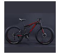Wmmner Mountainbikes, 24 Zoll Fat Tire Hardtail Mountainbike, Dual Suspension Rahmen Und Suspension Gabel All Terrain Mountainbike Für Männer Frauen Erwachsene, Weiß, 21 Geschwindigkeit/Schwarzer/21 G