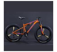 Wmmner Mountainbikes, 26 Zoll Fat Tire Hardtail Mountainbike, Doppelfederung Rahmen Und Federgabel All Terrain Mountainbike Für Männer Frauen, 7 Geschwindigkeit, Rote Speiche/7 Geschwindigkeiten/Orang